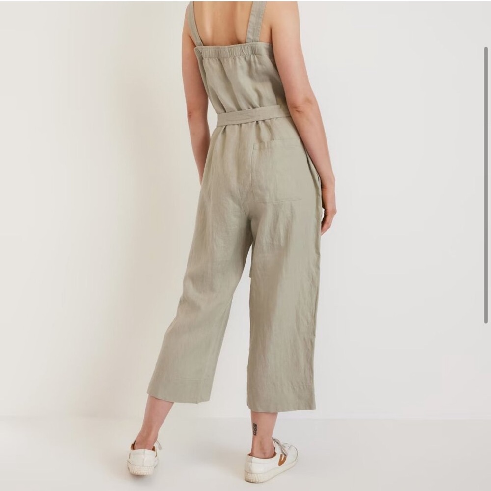 NWT Everlane The Linen Jumpsuit - Sage Green Seagrass Size 10 - Picture 2 of 9